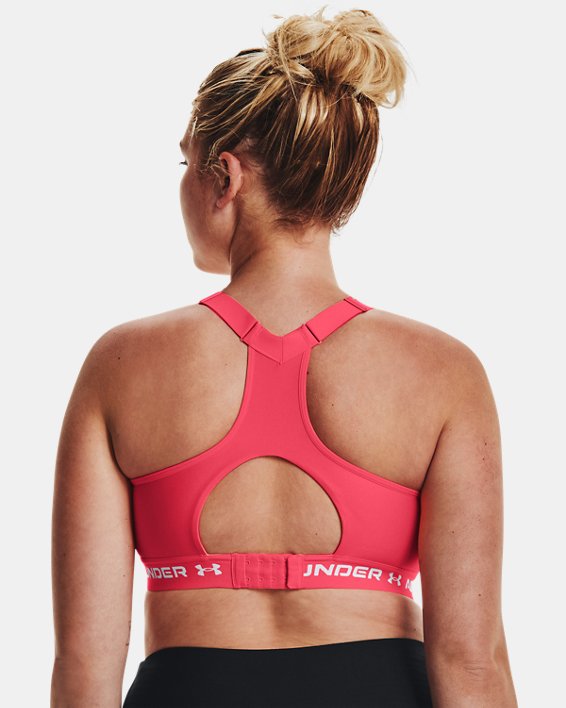 Women's Armour® High Crossback Sports Bra in Pink image number 7